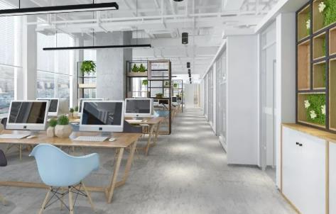 青島影像傳媒公司辦公室裝修設計創(chuàng)意圖