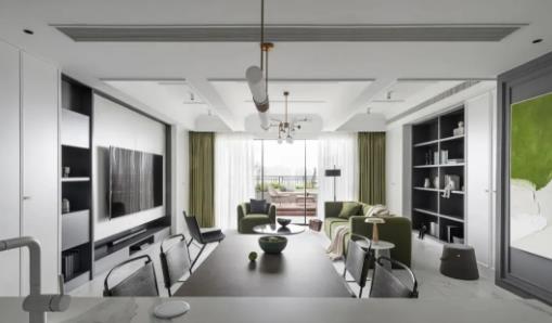 青島財(cái)稅公司183平米美式極簡辦公室裝修效果圖